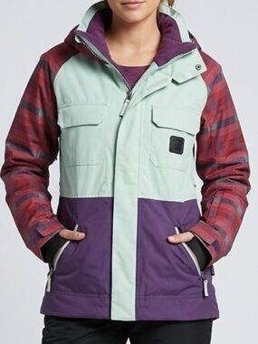 Vintage Foursquare Snowboard Jacket NWT Colorblock Waterproof Ski Coat S